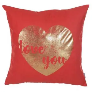 18"x 18" Happy Square Gold Heart Printed Decorative Throw Pillow Cover Pillowcase