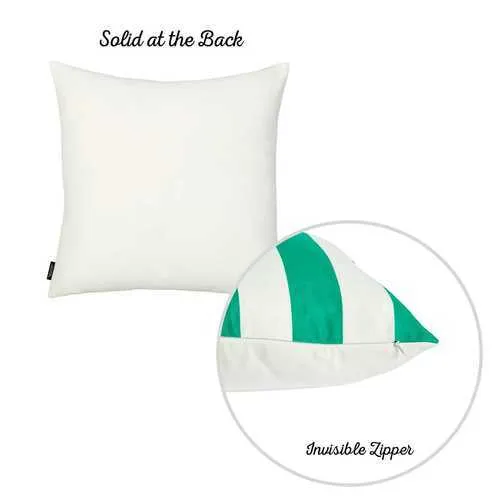 18"x18" Green Stripes Geometric Decorative Throw Pillow Cover
