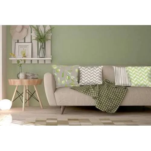 18"x18" Olive Branches Decorative Throw Pillow Cover Printed