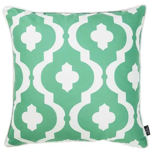 18"x18"Turquiose Marine Moroccon Stars Decorative Throw Pillow Cover