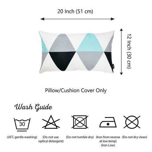 20"x 12" Blue Gray Skandi Modern Decorative Throw Pillow Cover