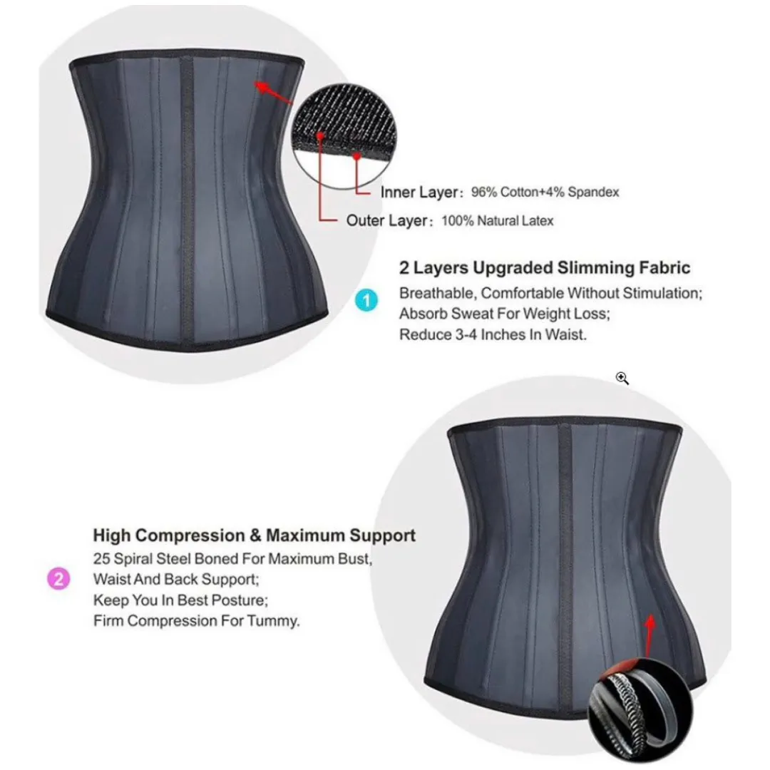 25 Steel Bone Latex Waist Trainer