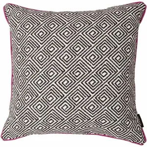 Acapulco Black   White Abstract Cushion