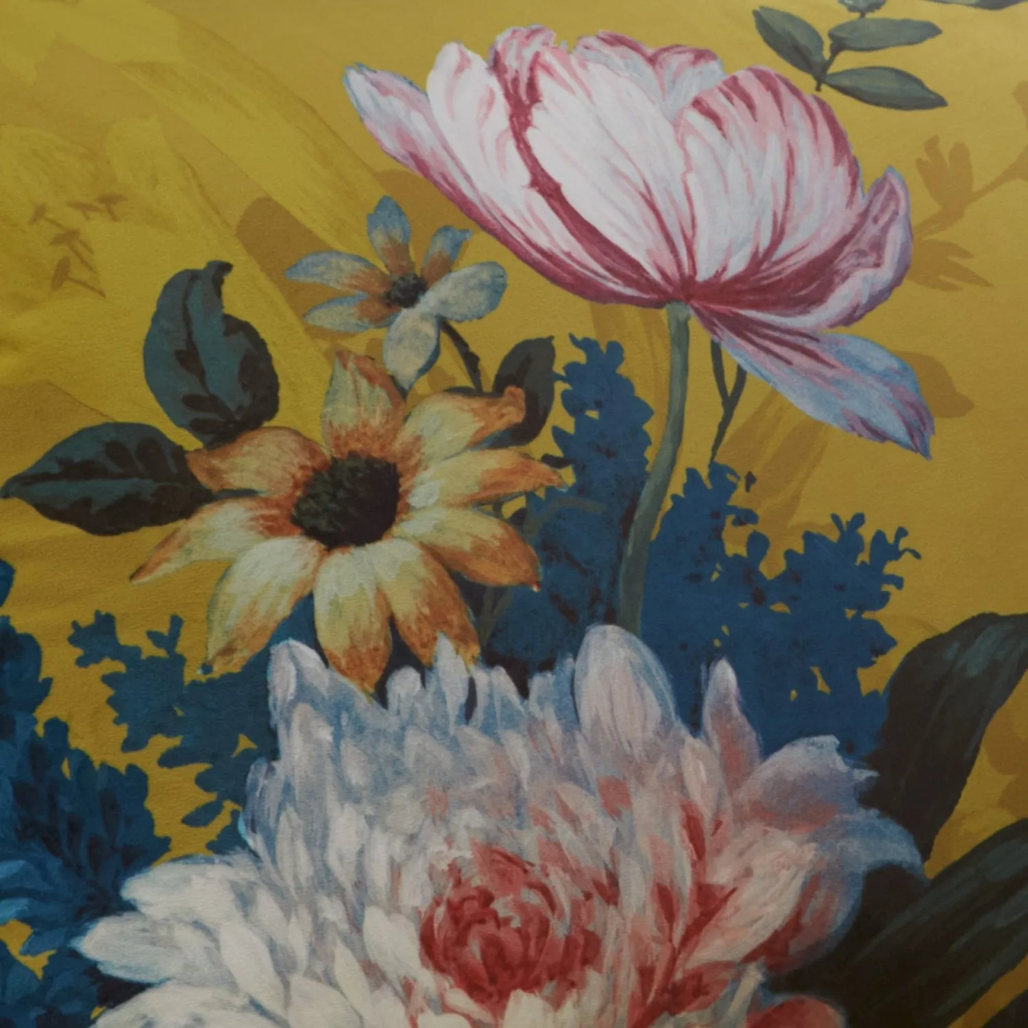Ashington Ochre Floral Velvet Duvet Set