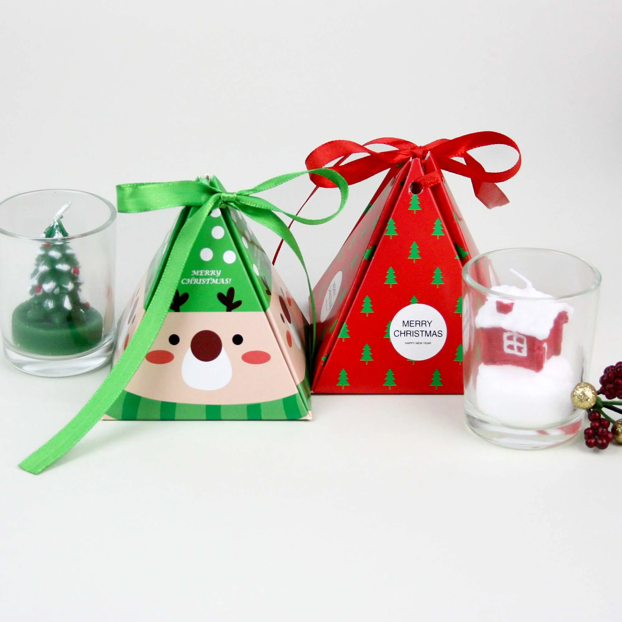 Assorted Christmas Theme Scented Glass Candle - Pack of 12
