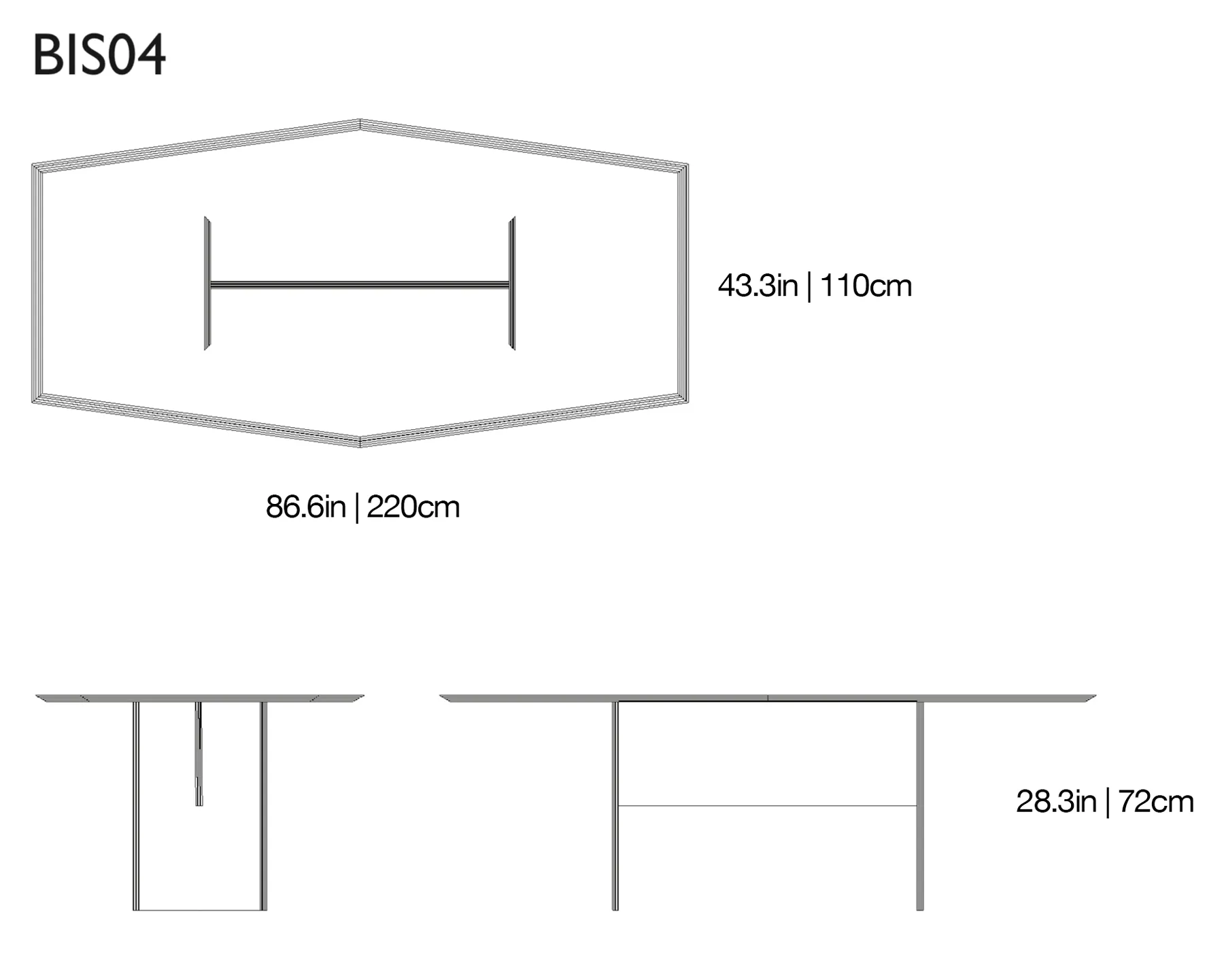 Bisel Glass Table