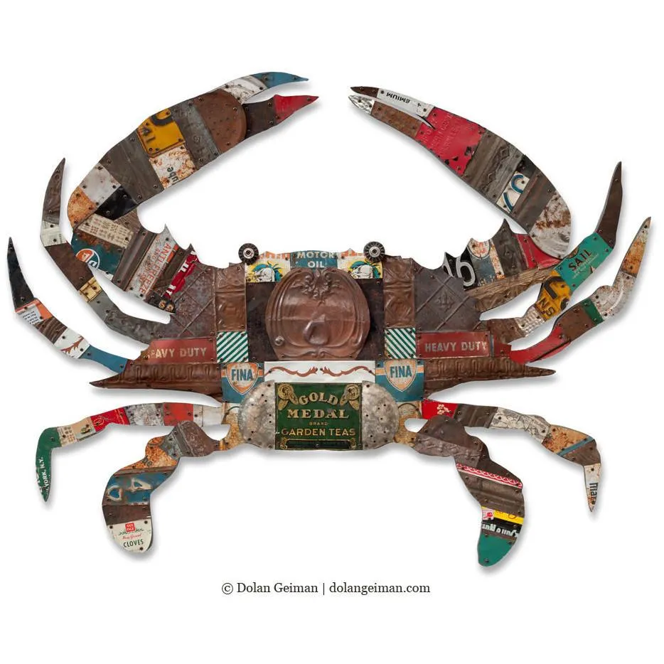 BLUE CRAB original metal wall sculpture