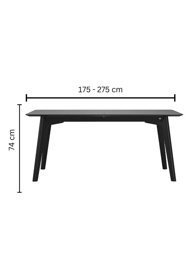 Bordeaux Expandable Table Rectangle (M) - Black Natural Solid Wood