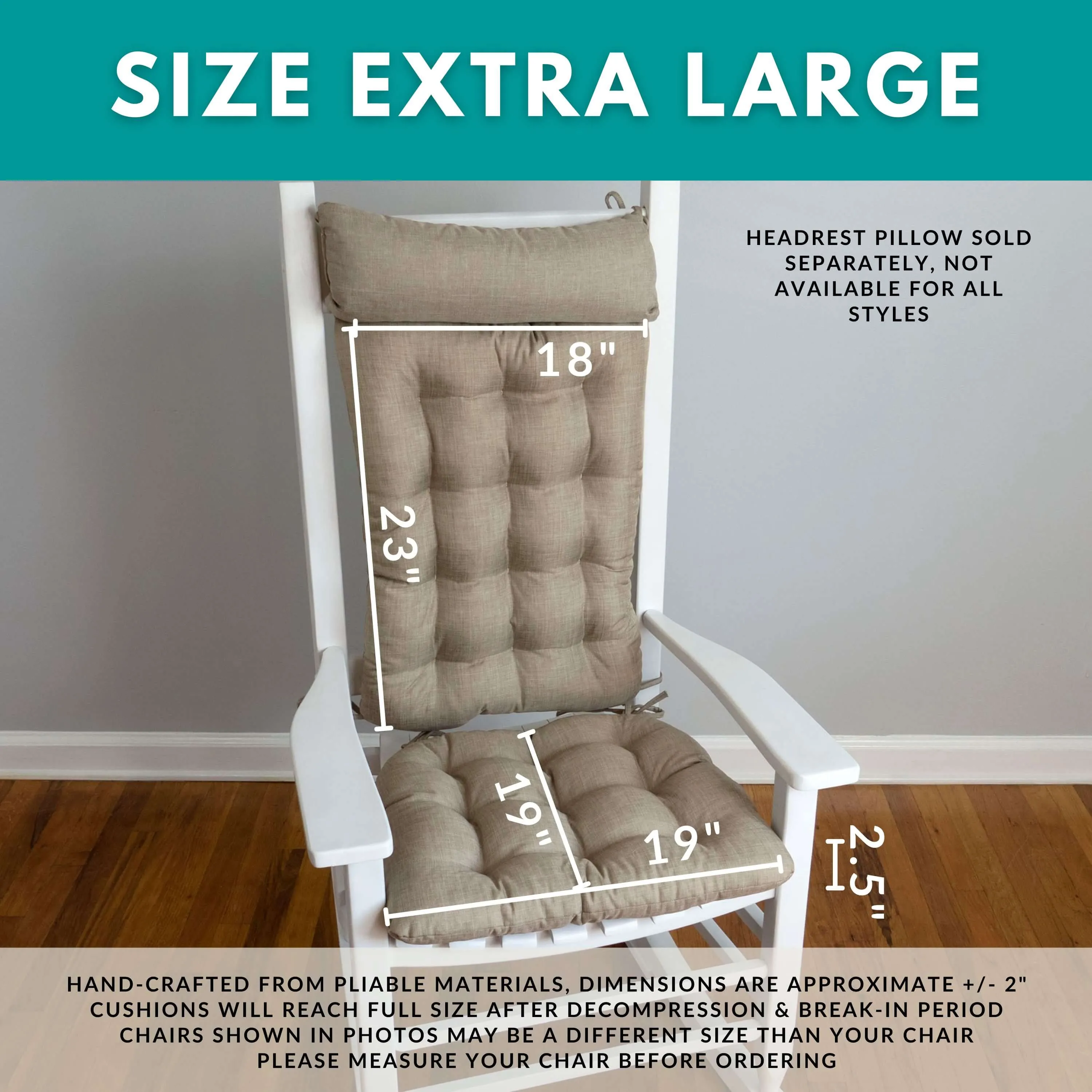 Brisbane Colonial Blue Rocking Chair Cushions - Latex Foam