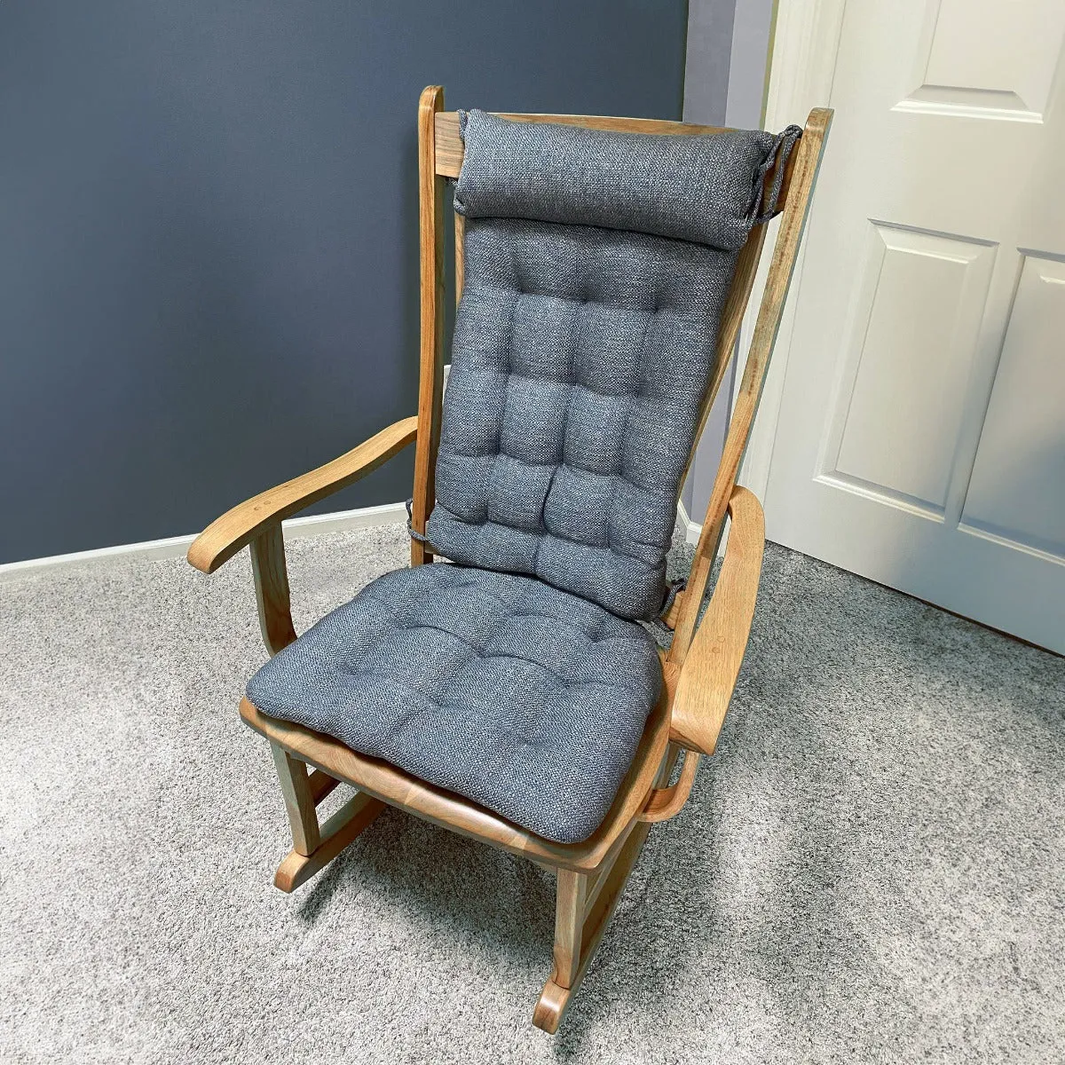Brisbane Colonial Blue Rocking Chair Cushions - Latex Foam