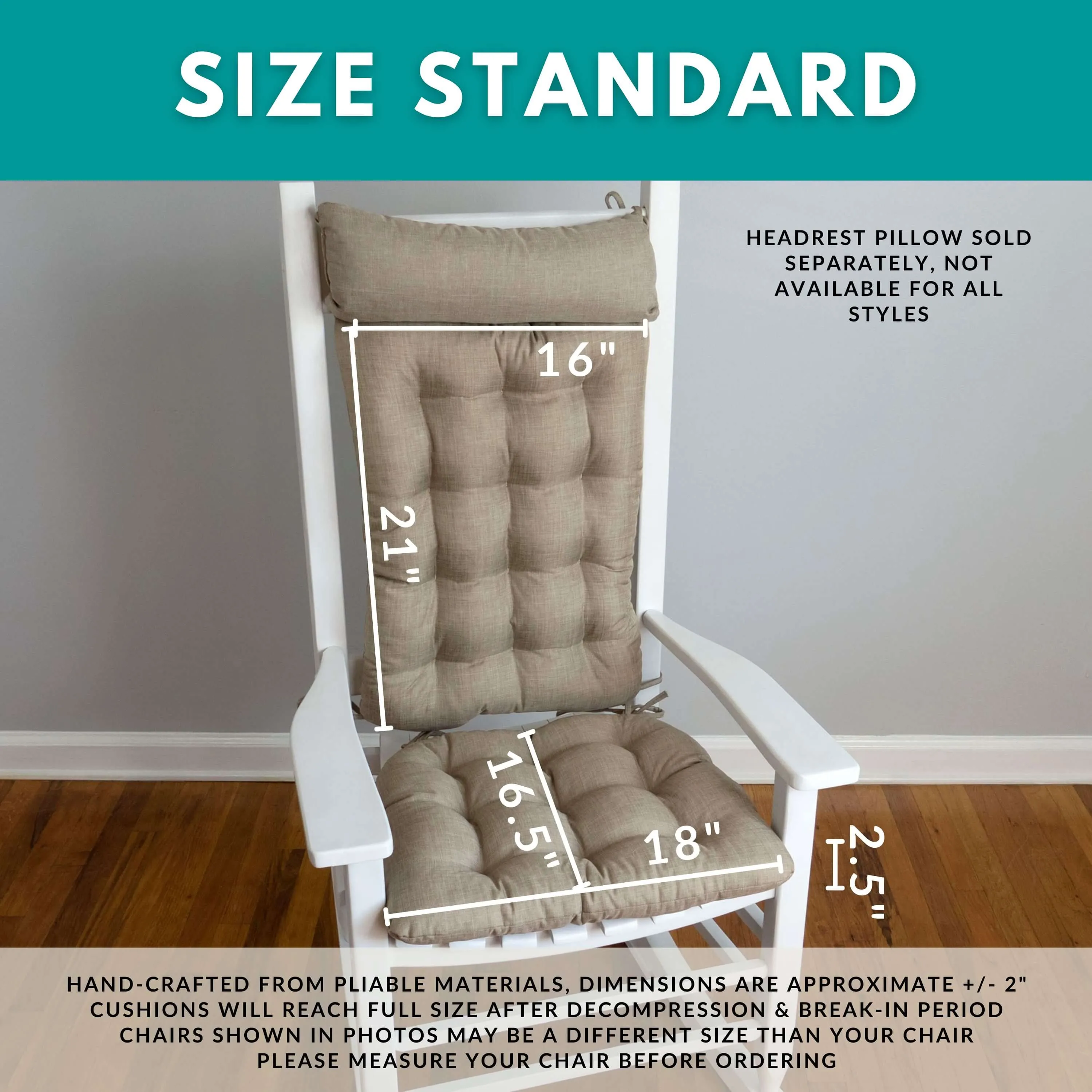 Brisbane Colonial Blue Rocking Chair Cushions - Latex Foam