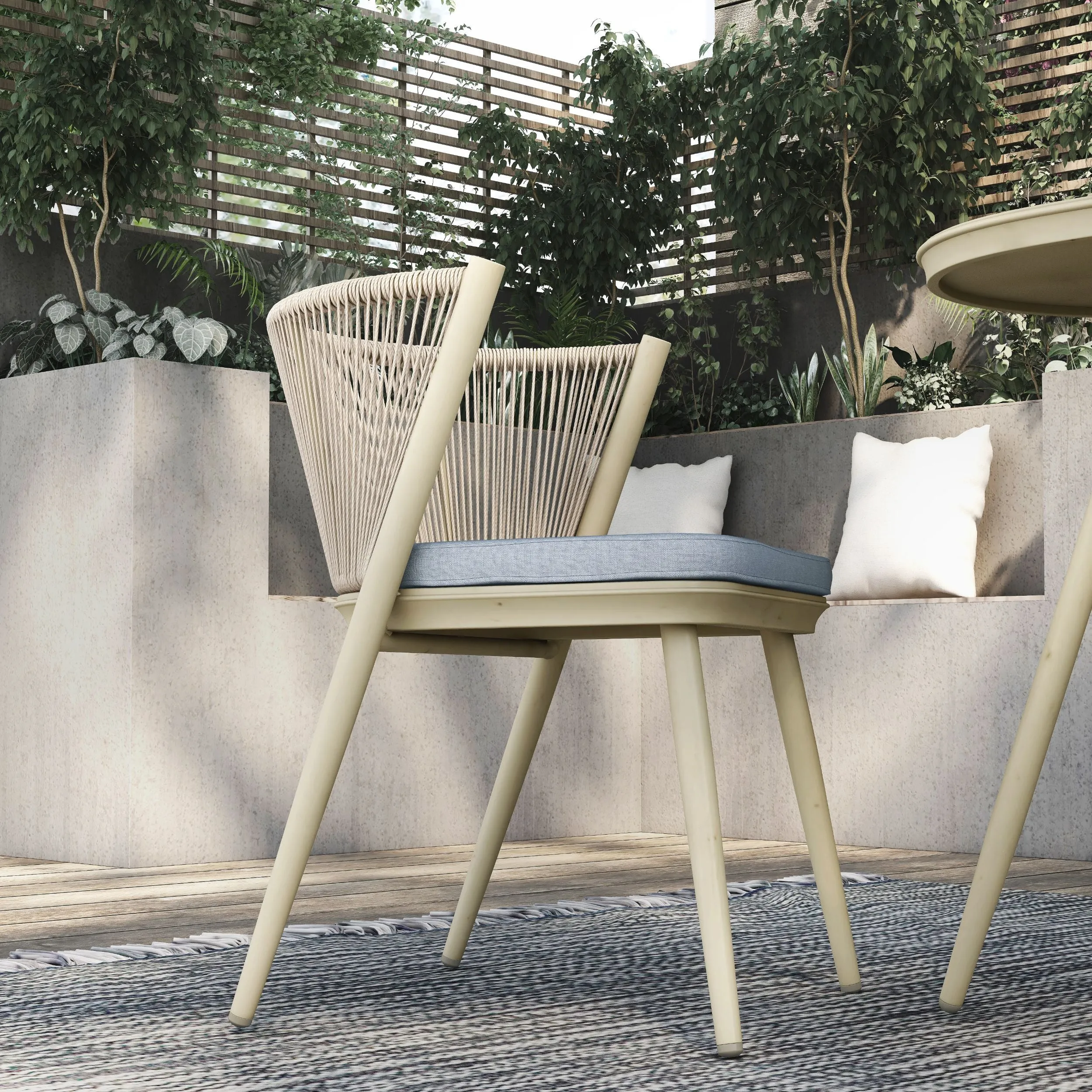 Bryllix Bohemian Compact 3-piece Oval Patio Bistro Set