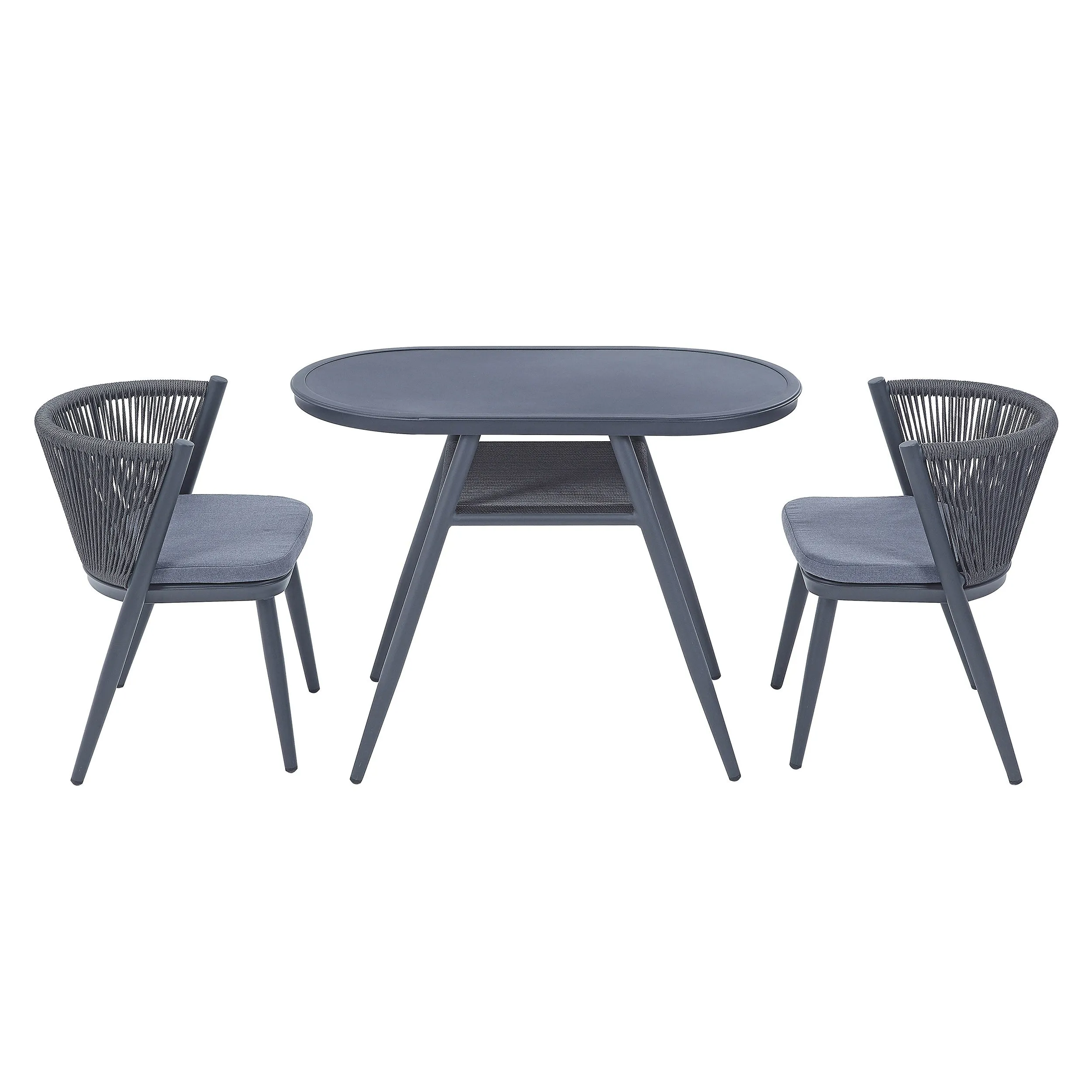 Bryllix Bohemian Compact 3-piece Oval Patio Bistro Set