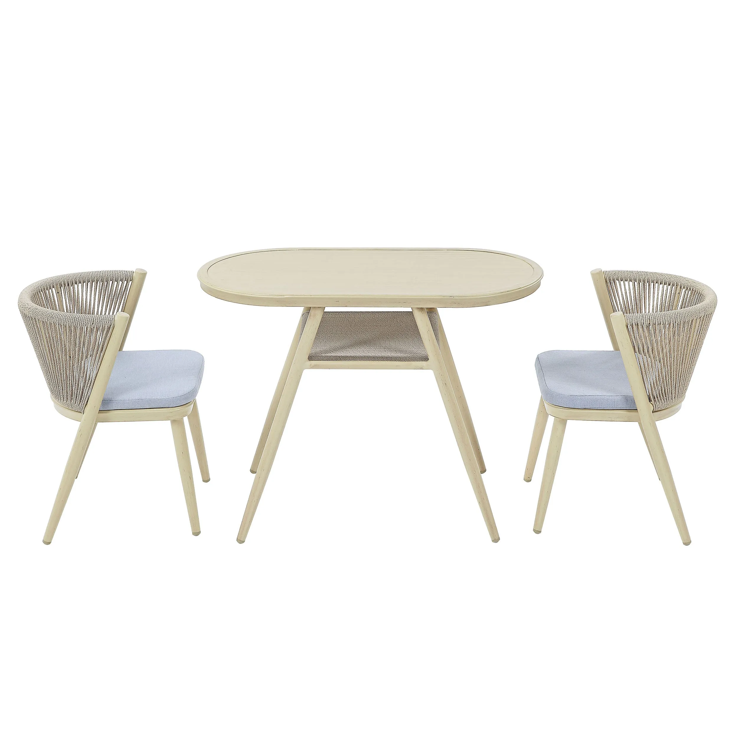 Bryllix Bohemian Compact 3-piece Oval Patio Bistro Set