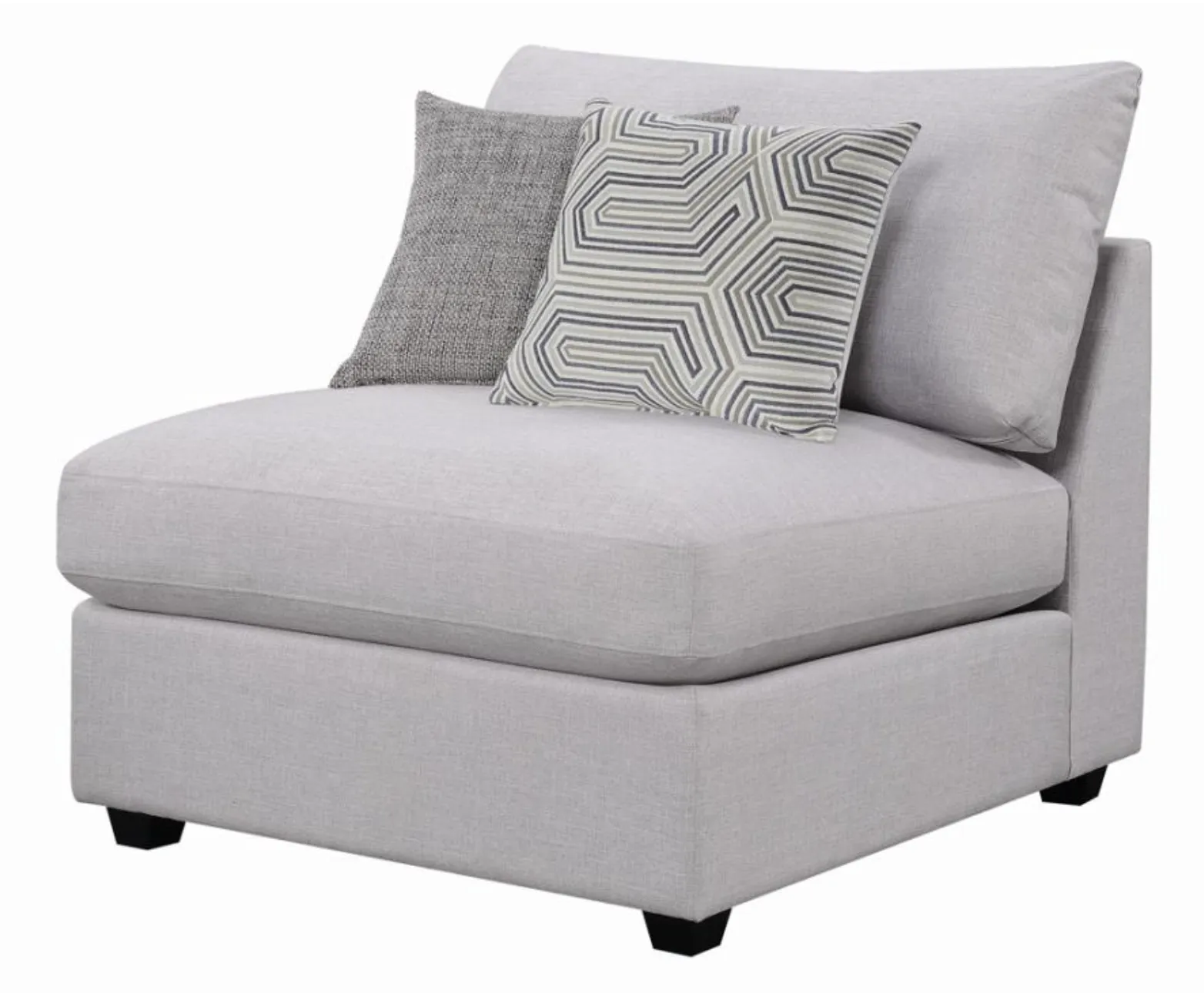 Cambria Upholstered Armless Chair Grey Collection: Charlotte