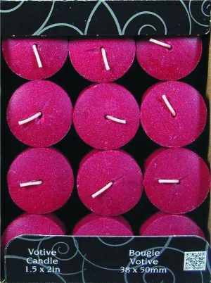 CANDLE-LITE 1276565 Scented Votive Candle, Juicy Black Cherries Fragrance, Burgundy Candle, 10 to 12 hr Burning :EA: QUANTITY: 12