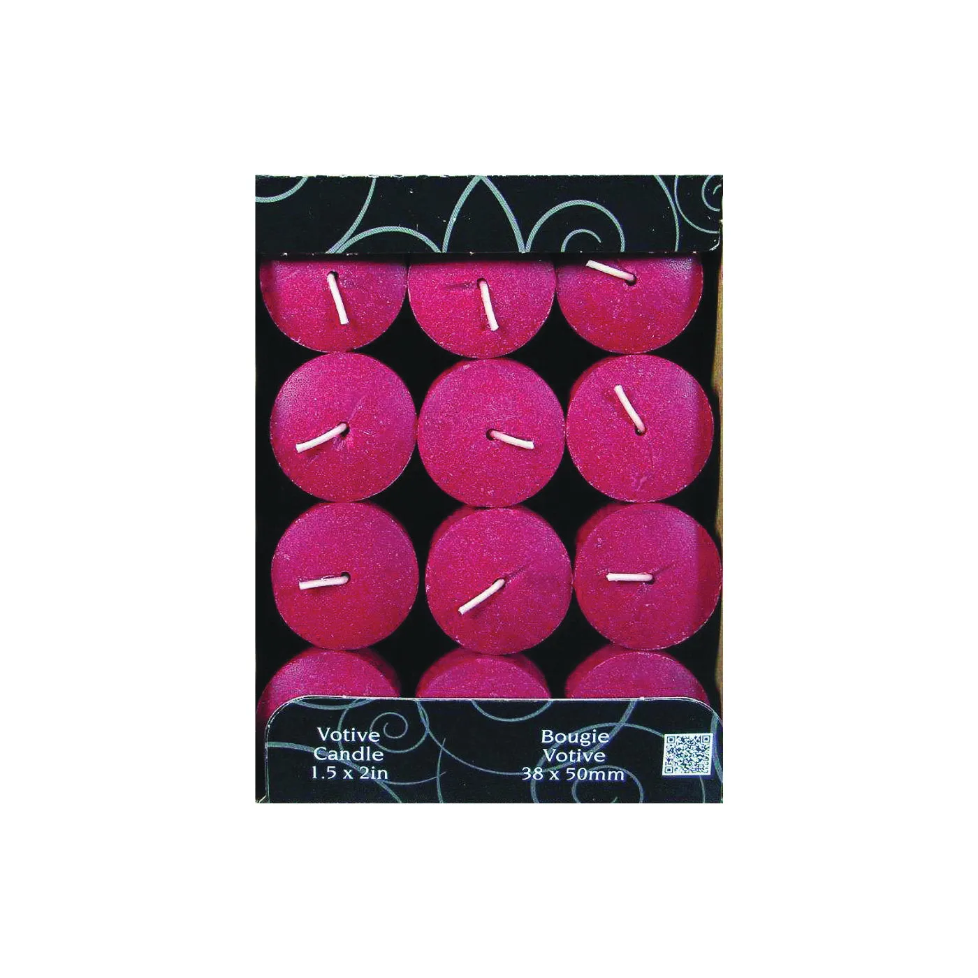 CANDLE-LITE 1276565 Scented Votive Candle, Juicy Black Cherries Fragrance, Burgundy Candle, 10 to 12 hr Burning