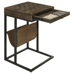 Chessie Square Side Table with Leatherette Sling