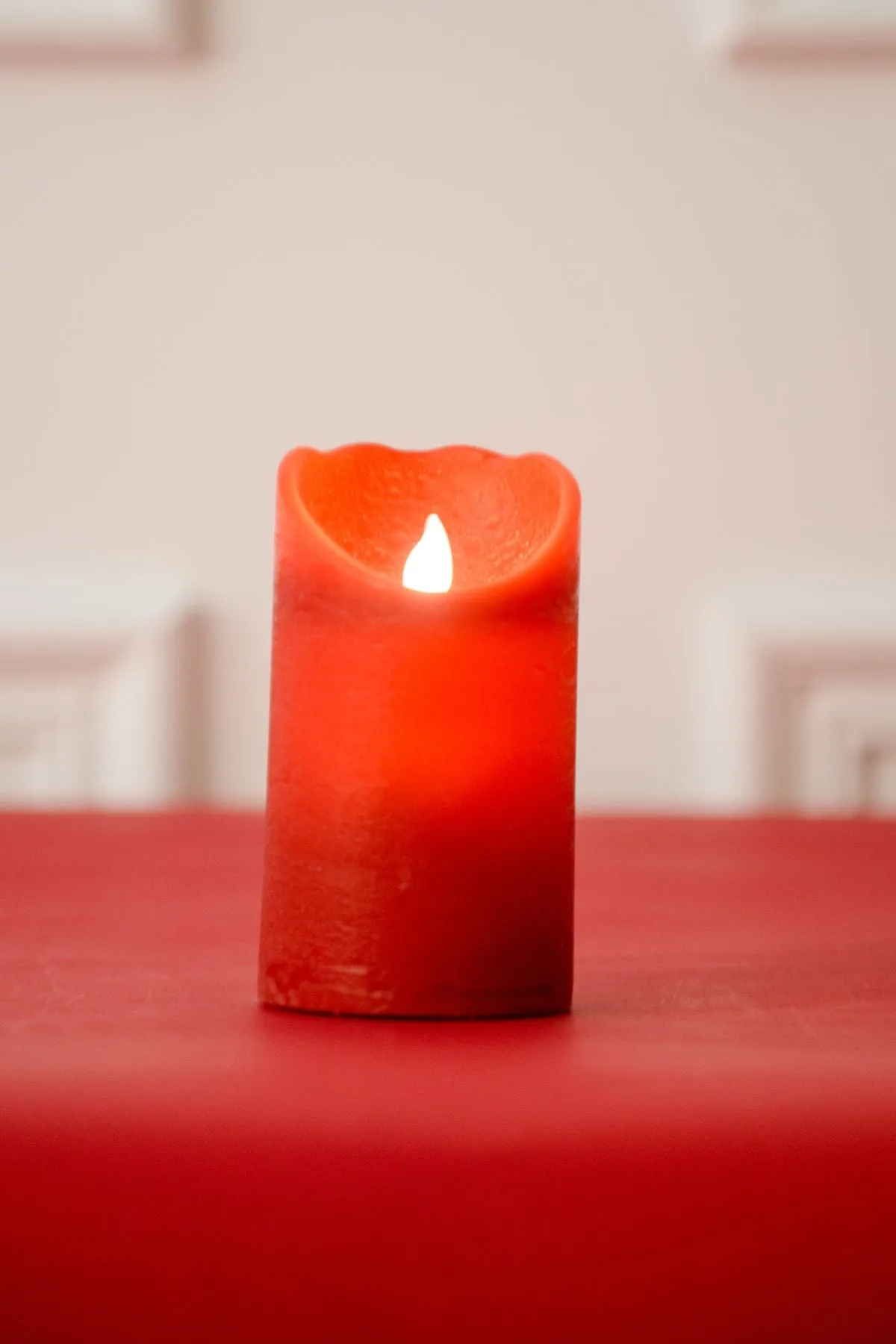 Christmas Pillar Red Candle Claret 4x6