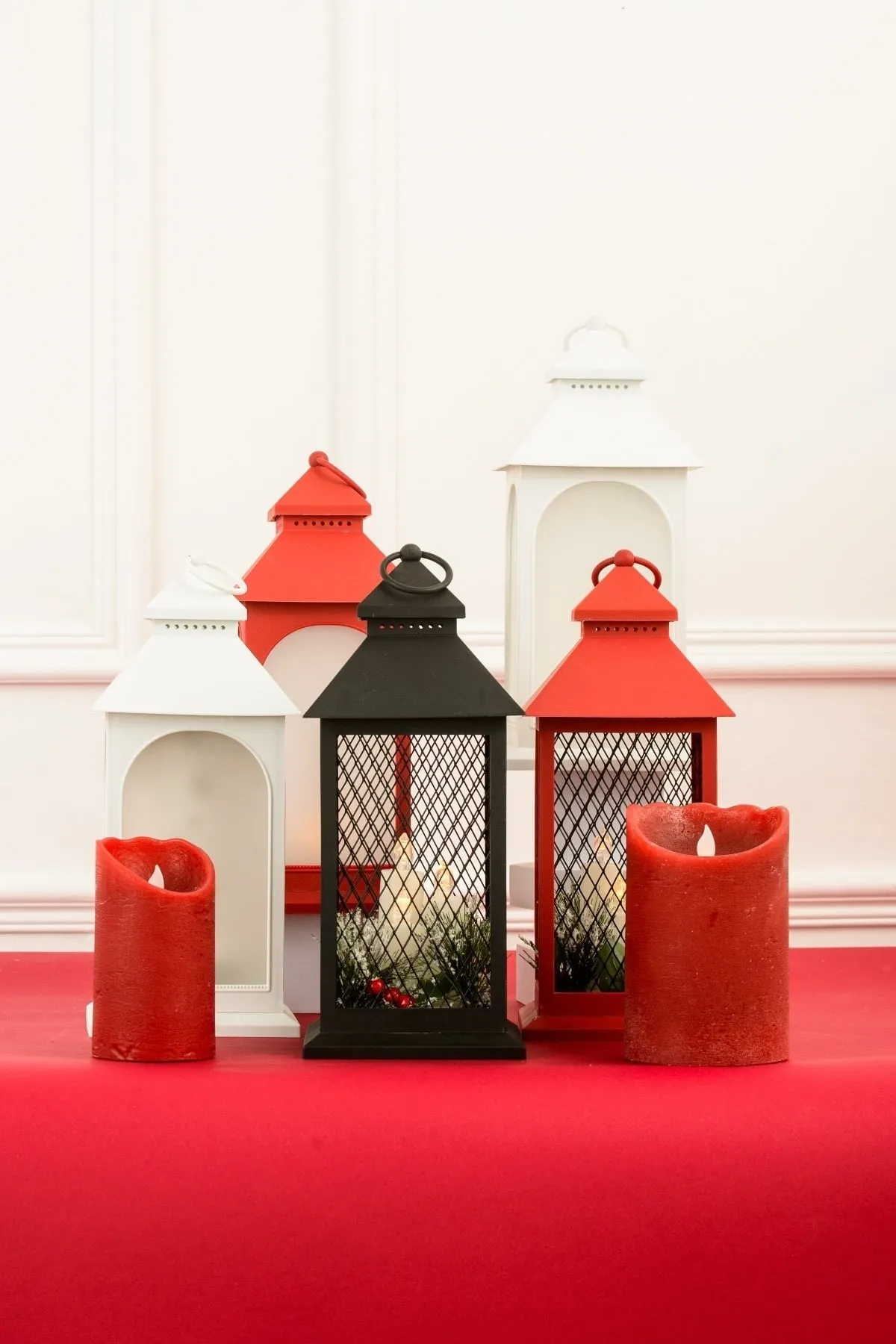 Christmas Pillar Red Candle Claret 4x6