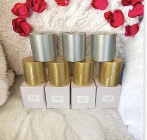 Ck Homez Silver Golden Pillar Set for Home Decorations Aroma Therapy Candles for Gifting