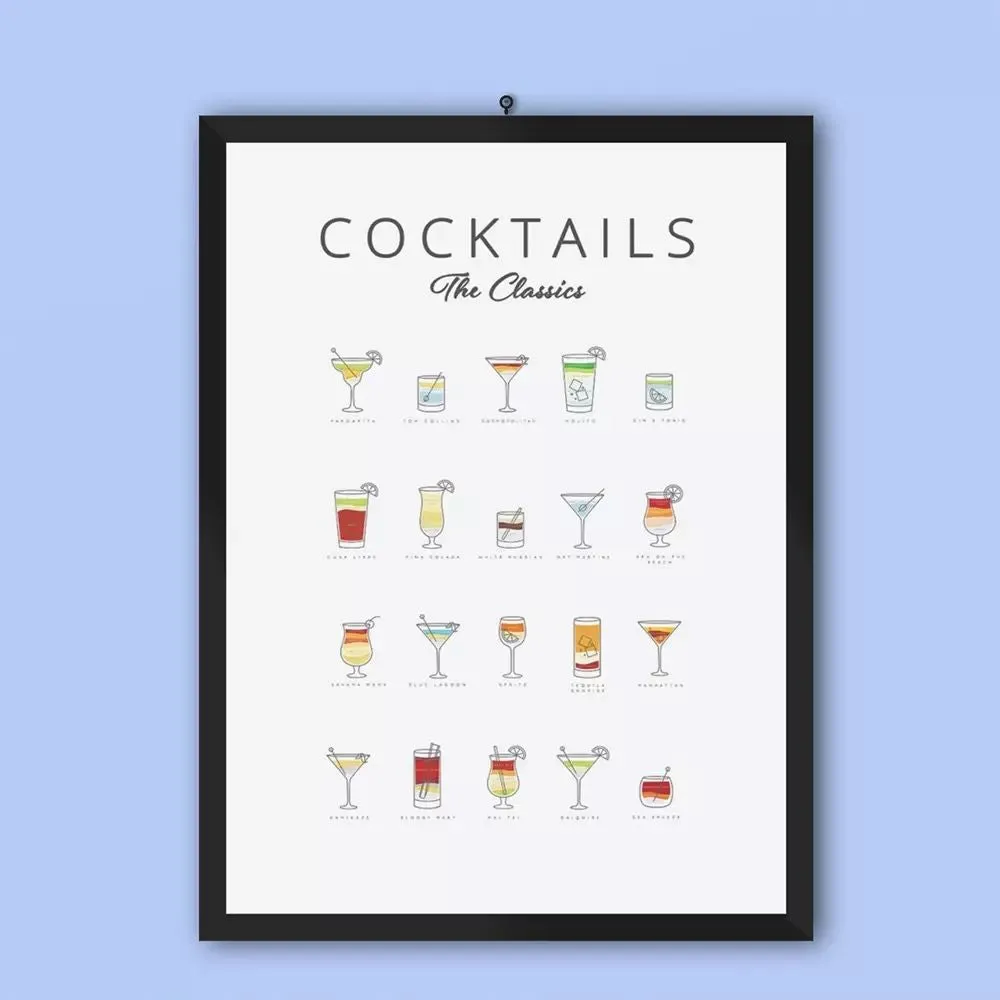 Cocktails Art Poster Decor