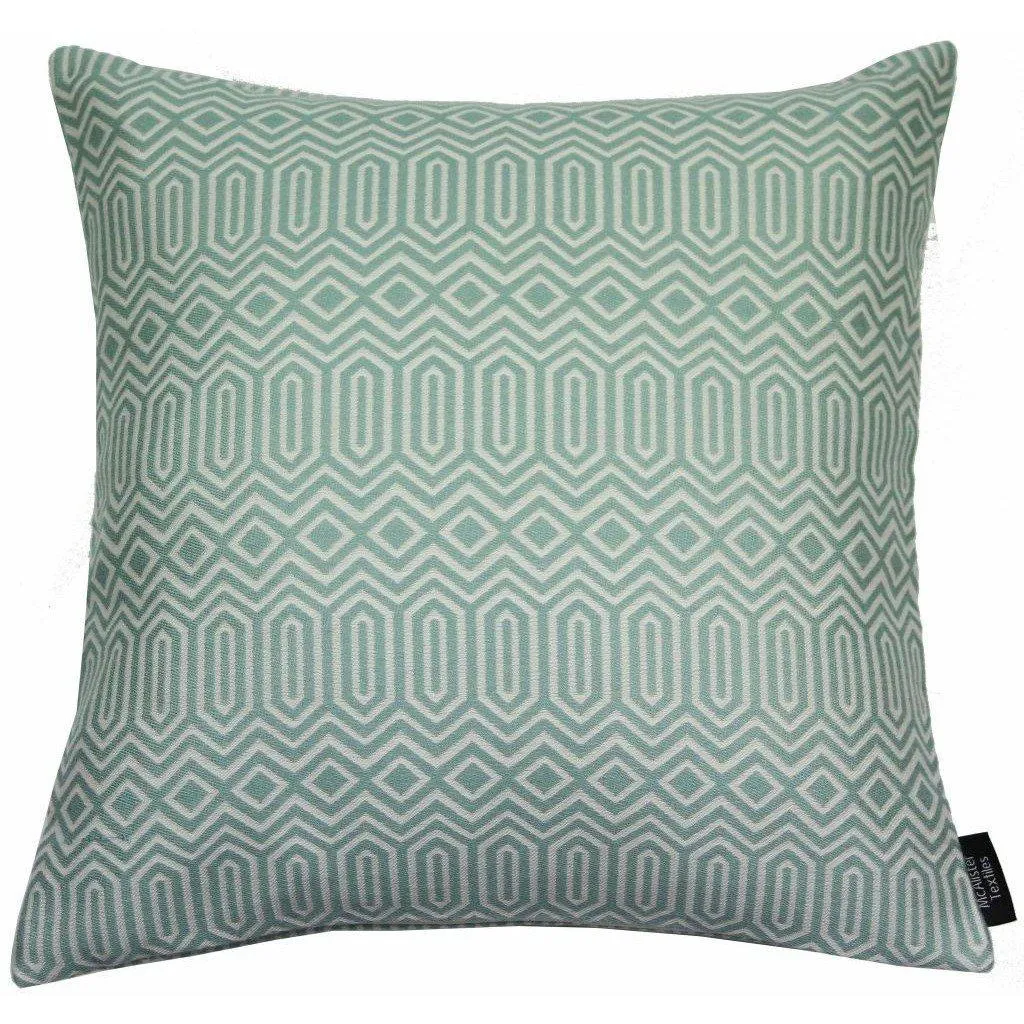 Colorado Geometric Duck Egg Blue Cushion