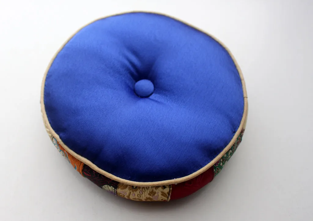 Colorful Handmade Silk Singing Bowl Cushion with Border