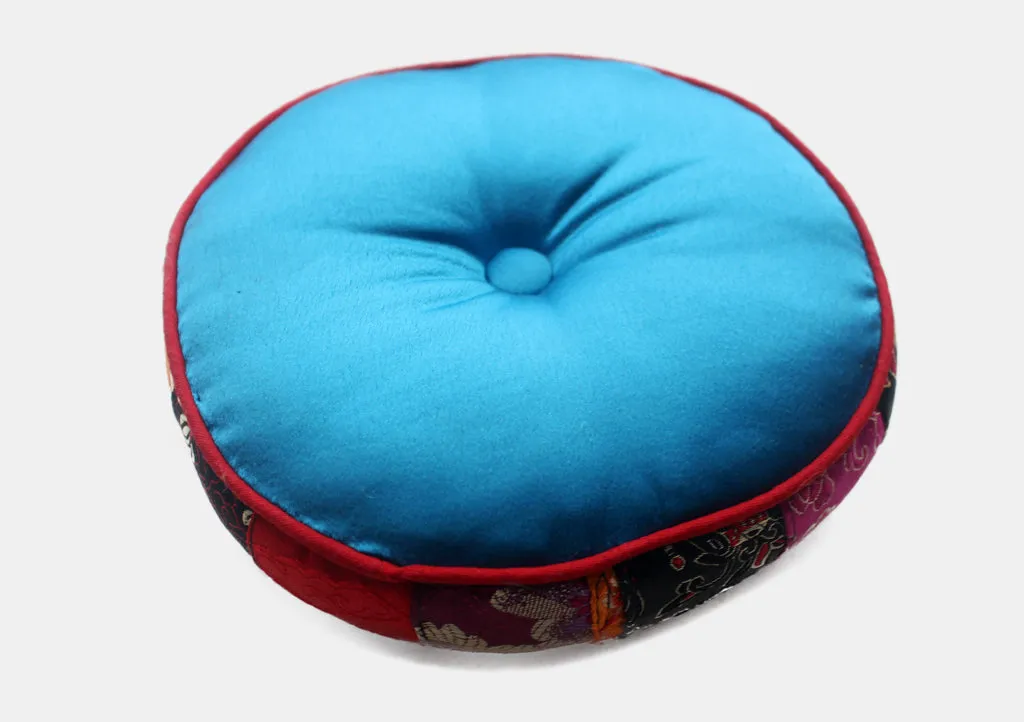Colorful Handmade Silk Singing Bowl Cushion with Border