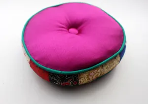 Colorful Handmade Silk Singing Bowl Cushion with Border
