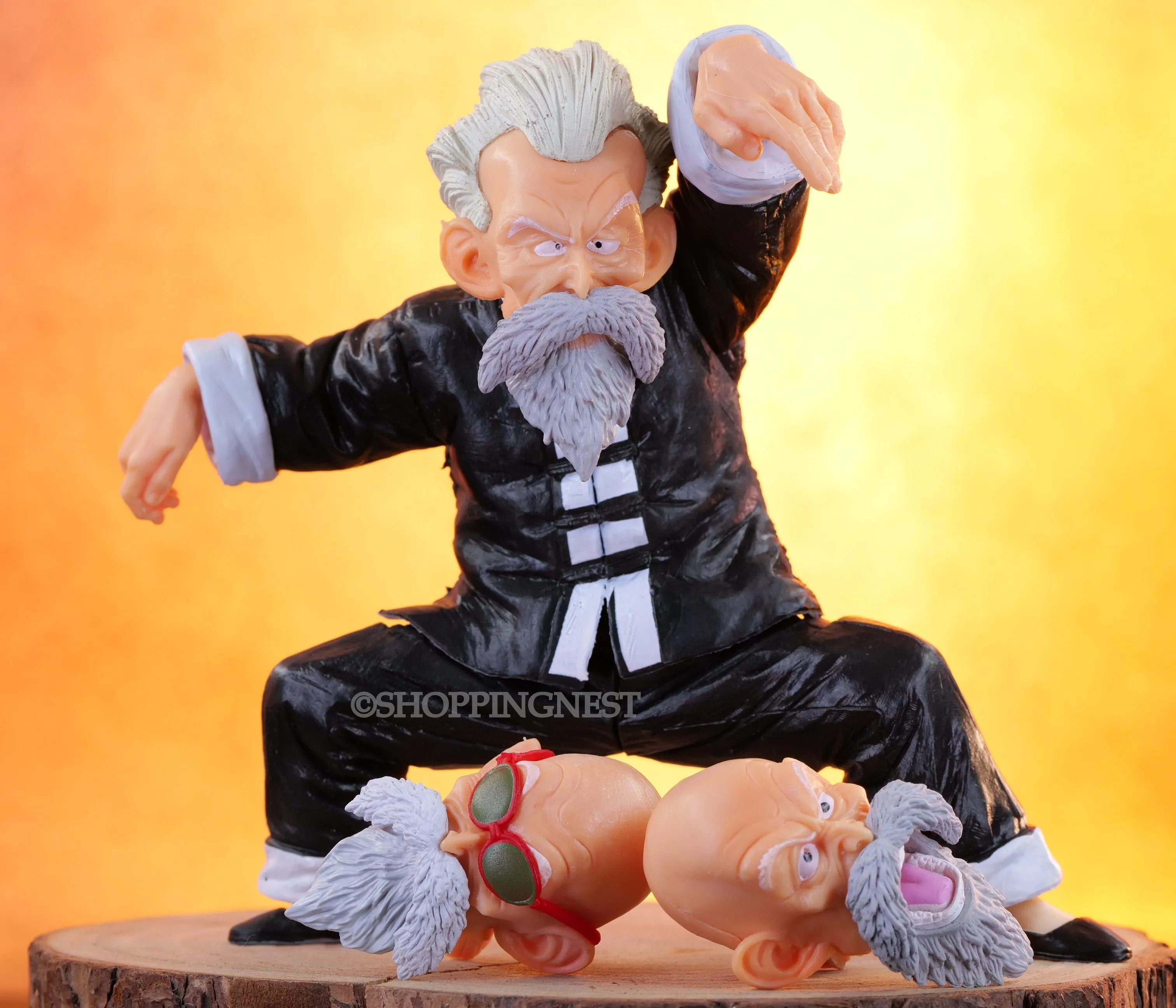 DBZ Jackie Chun Muten Roshi Action Figure Three Head Replaceable | 16 Cm |