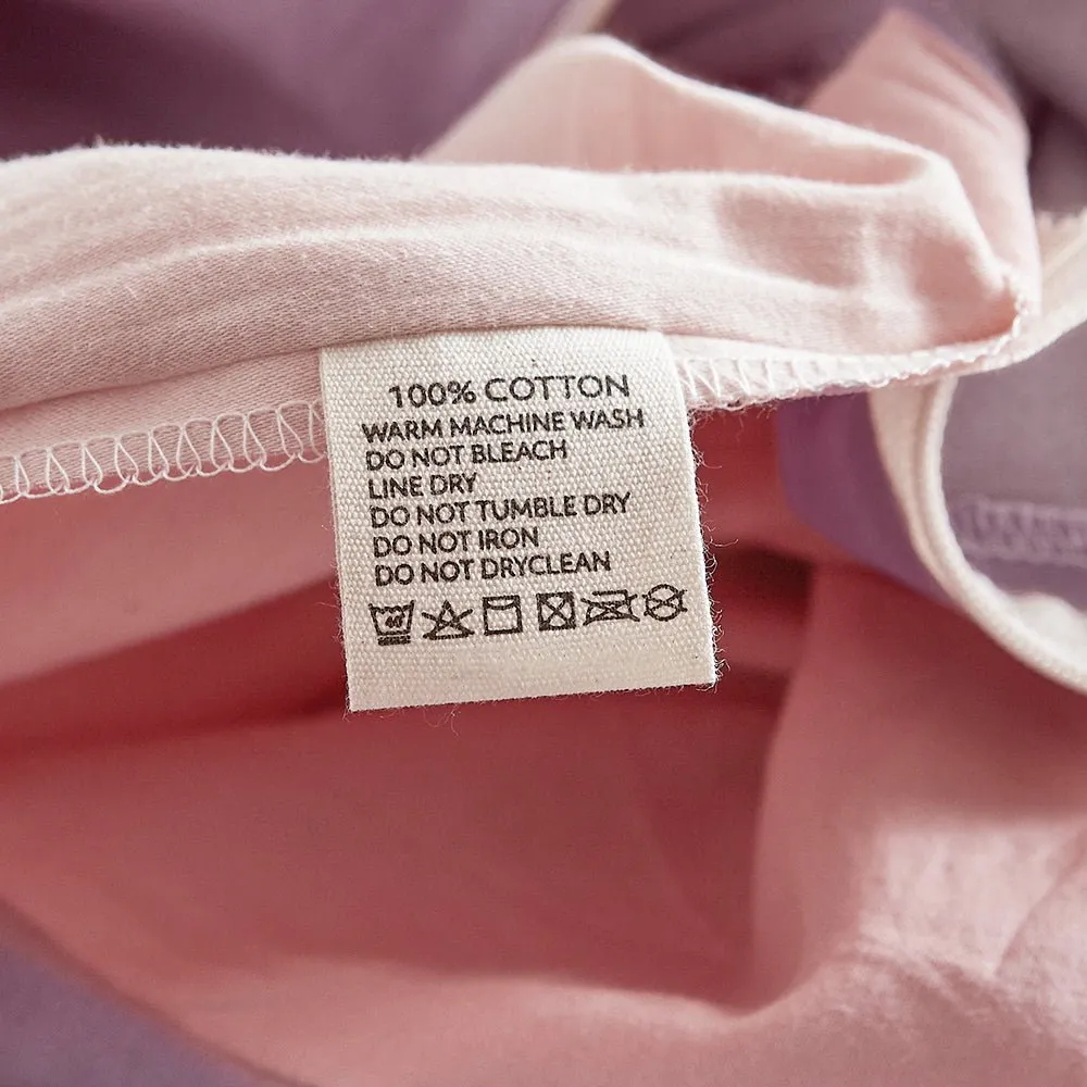Deluxe Washed Cotton Quilt Set Pink Purple Single
