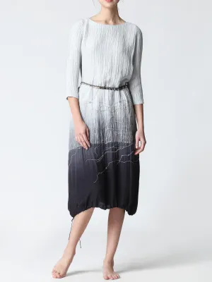 Dip-Dye Silk-Linen Dress