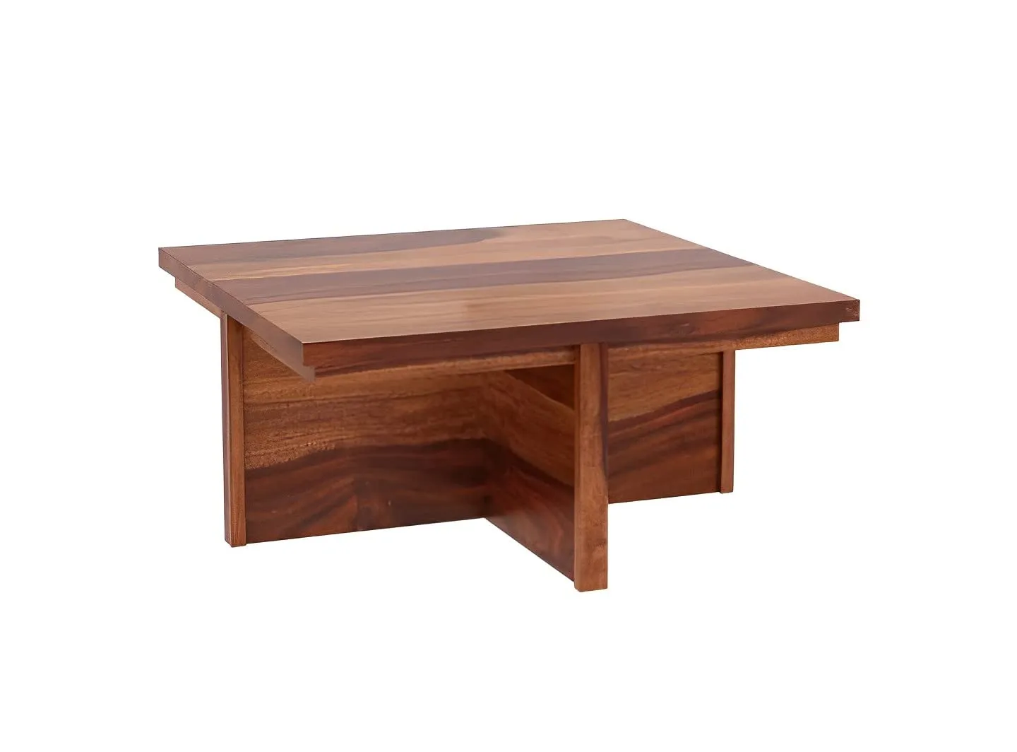 Douceur Furnitures Sheesham Wood Center/Coffee/Tea Table with 4 Seating Stool | Finish- Natural Brown |
