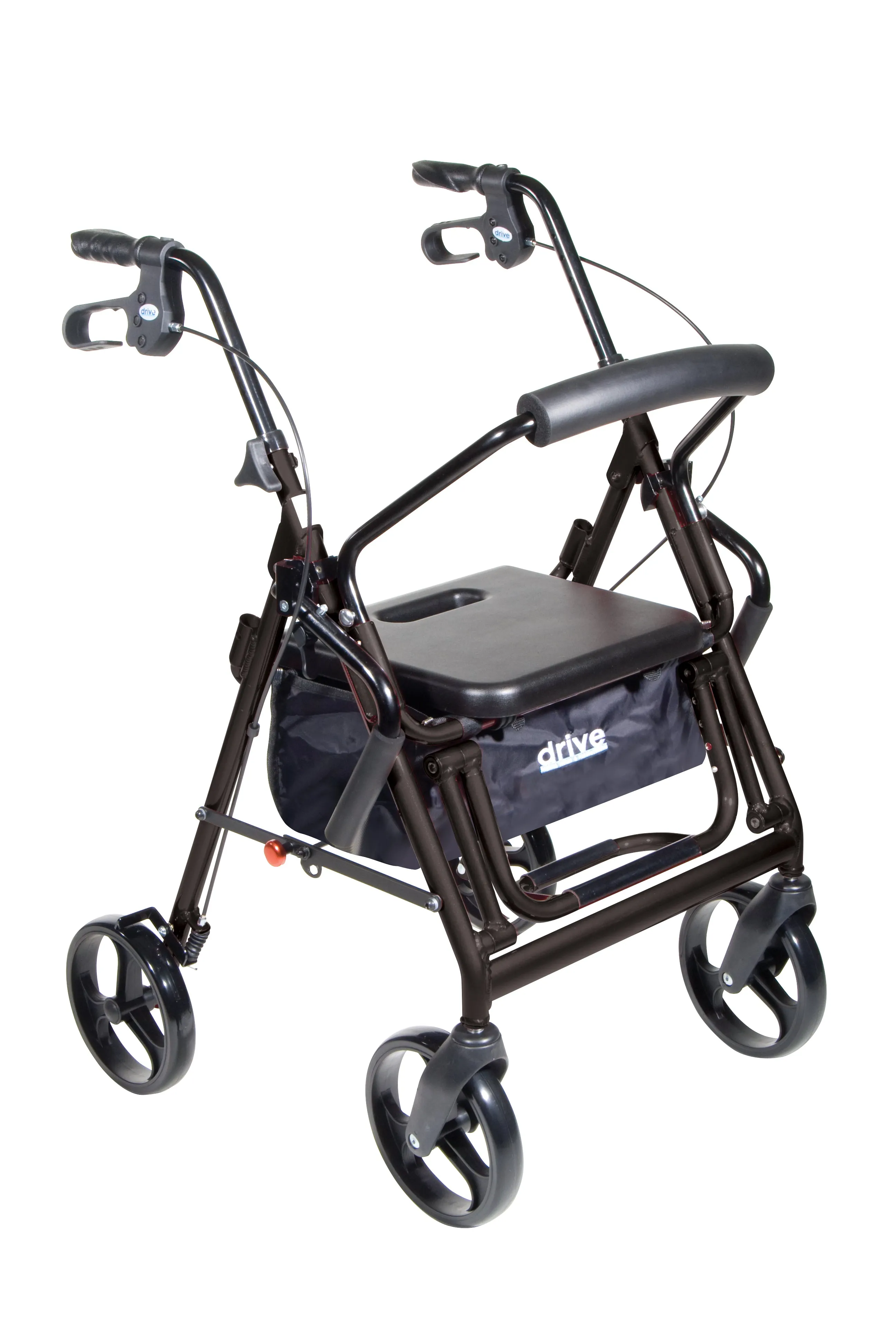 Drive Medical 795bk Duet Dual Function Transport Wheelchair Walker Rollator, Black