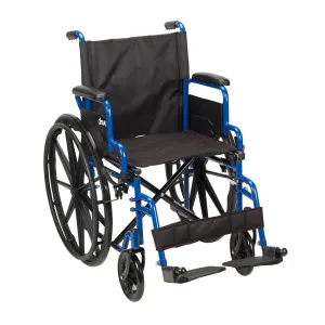 Drive Medical bls18fbd-sf Blue Streak Wheelchair with Flip Back Desk Arms, Swing Away Footrests, 18" Seat