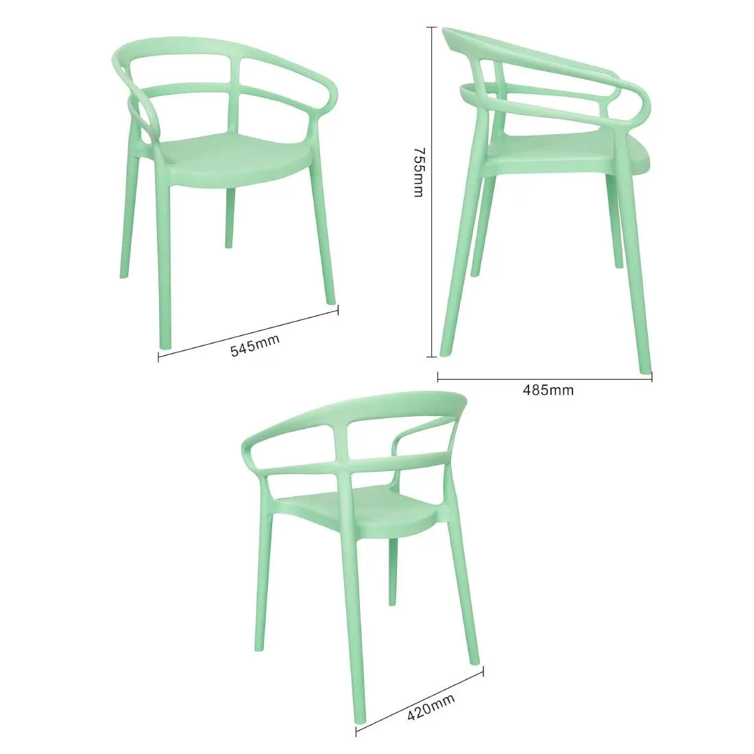 DX981 Bolero Mateo Café Chairs Mint Green (Pack of 2)