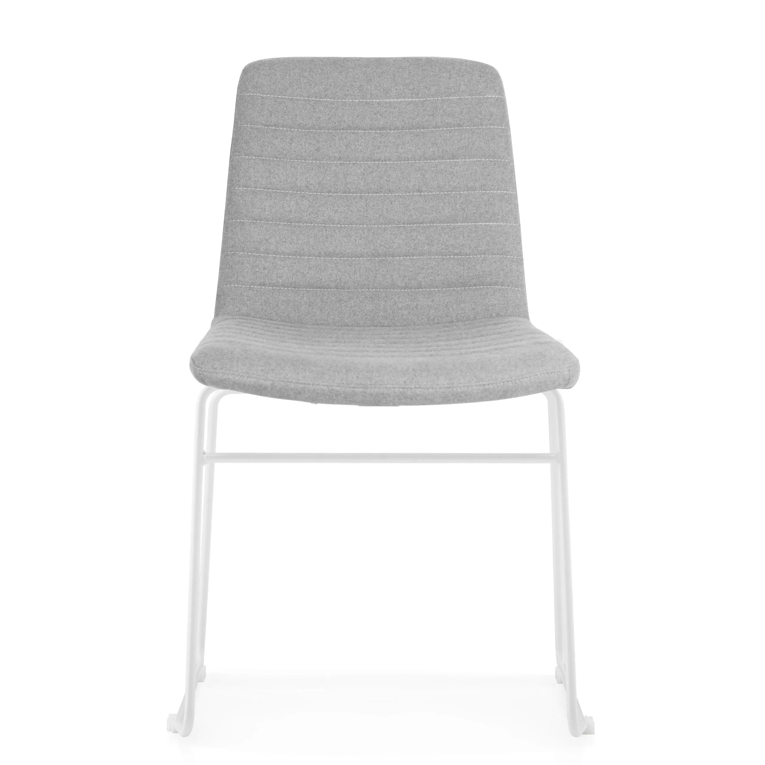 Elpix Sled Base Fabric Dining Chair - Light Grey