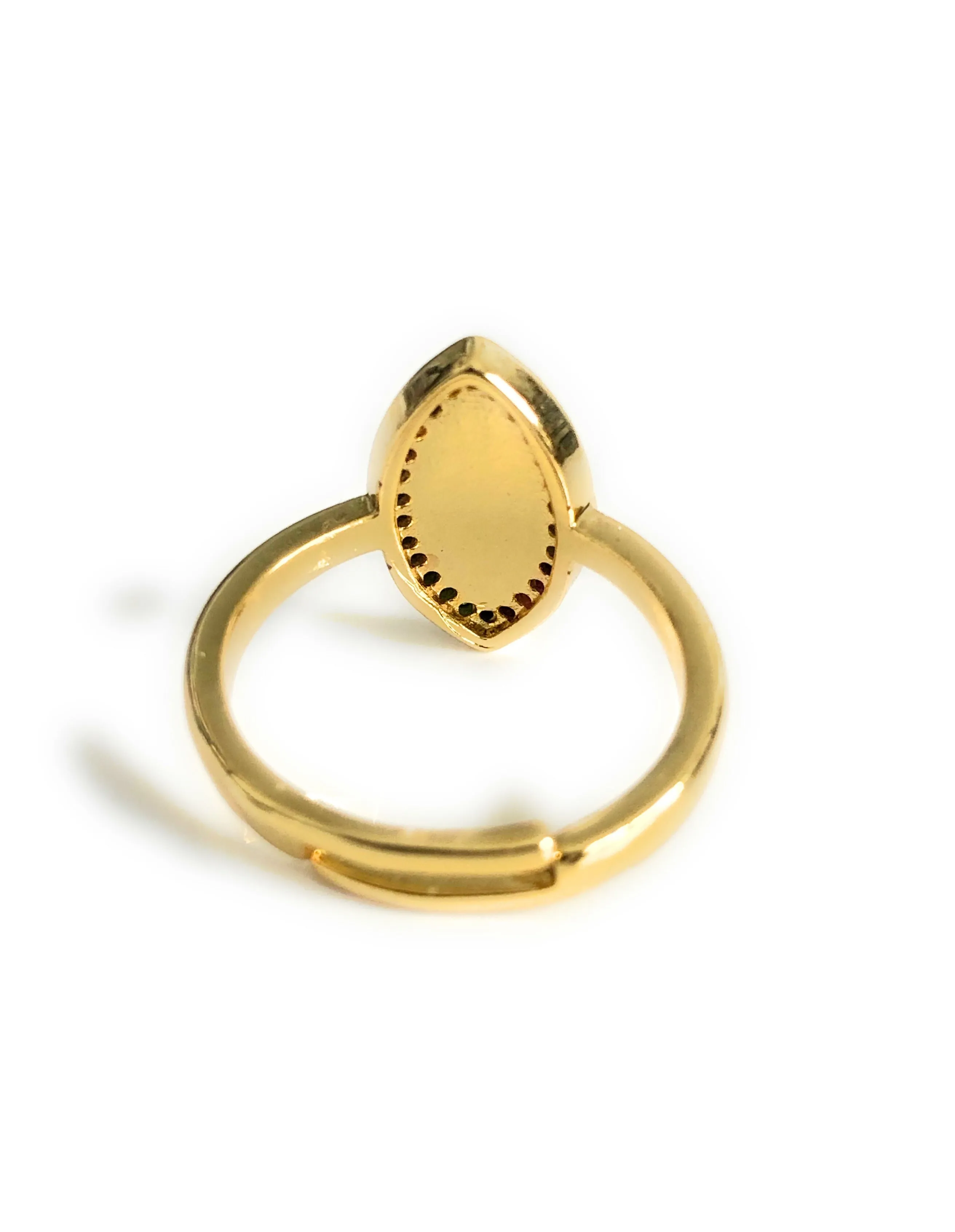 Enameled Evil Eye Gold-Plated Ring