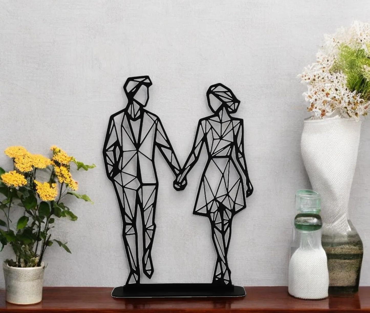 EROTNGO (EROTNGO3286 Geometric Cute Low Poly Valentines Couple Family Figure Plastic Sculpture Office Living Room Office Shelf Decoration Useful Tabletop Dining Room Good Looking Office Attractive