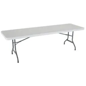 Folding Table, White Polyethylene With Steel Frame, 30 x 96-In.