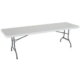 Folding Table, White Polyethylene With Steel Frame, 30 x 96-In.