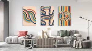 Geometrical Art Set of 3 Prints Modern Wall Art Modern Artwork