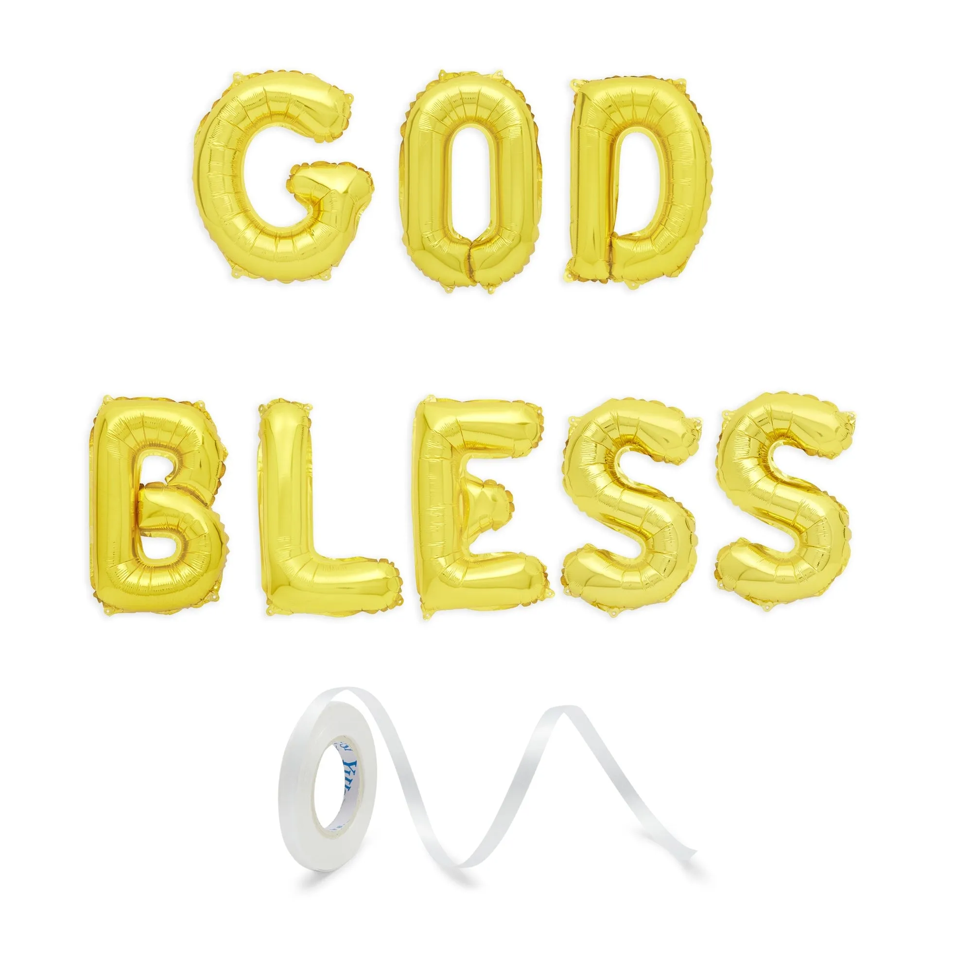 God Bless Banner Balloons for Girls Baptism Decorations, First Communion (12-16 In, 58 Piece Set)
