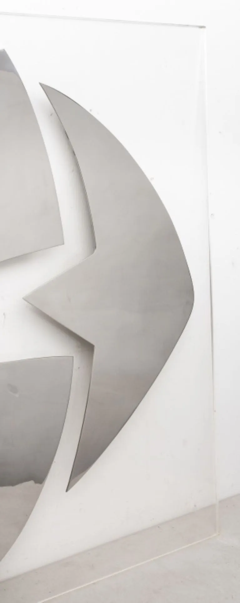 Harold Sclar Modern Abstract Chrome Wall Sculpture
