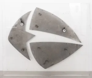 Harold Sclar Modern Abstract Chrome Wall Sculpture