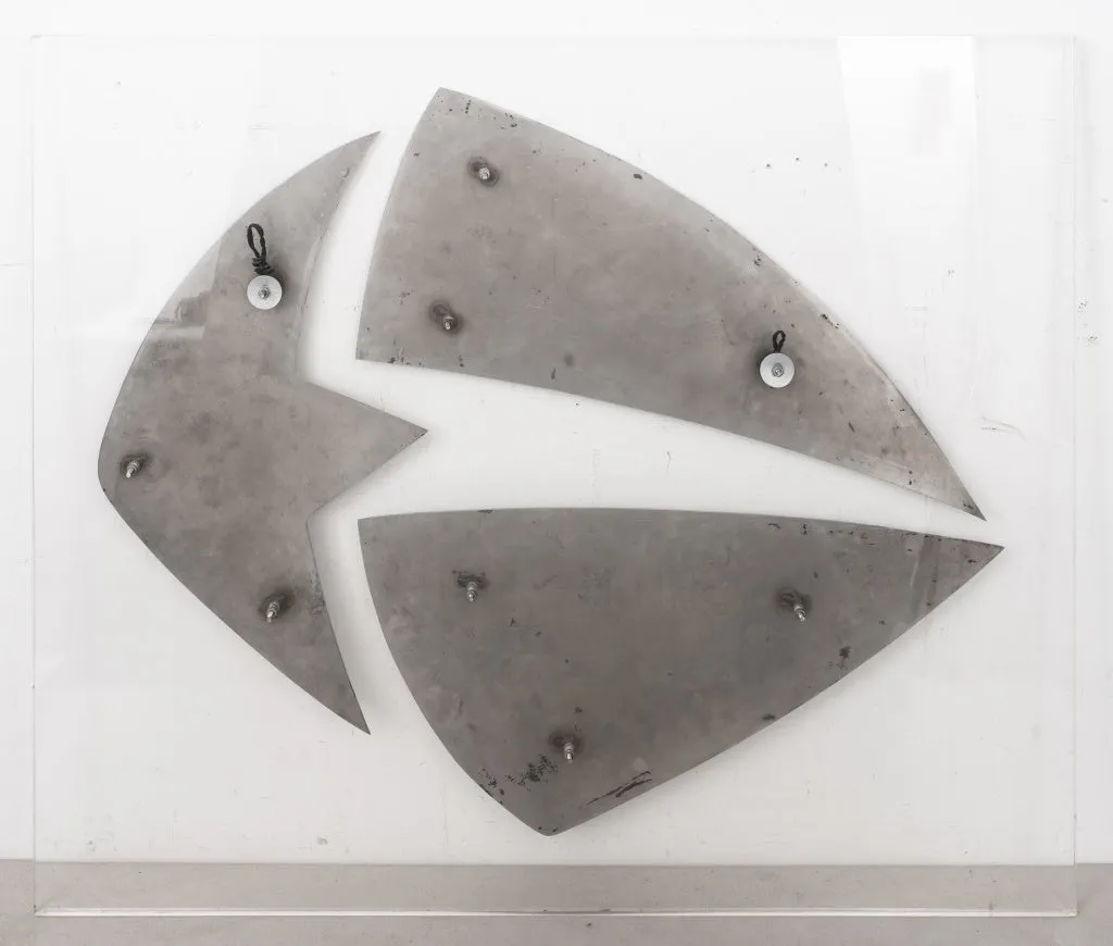 Harold Sclar Modern Abstract Chrome Wall Sculpture