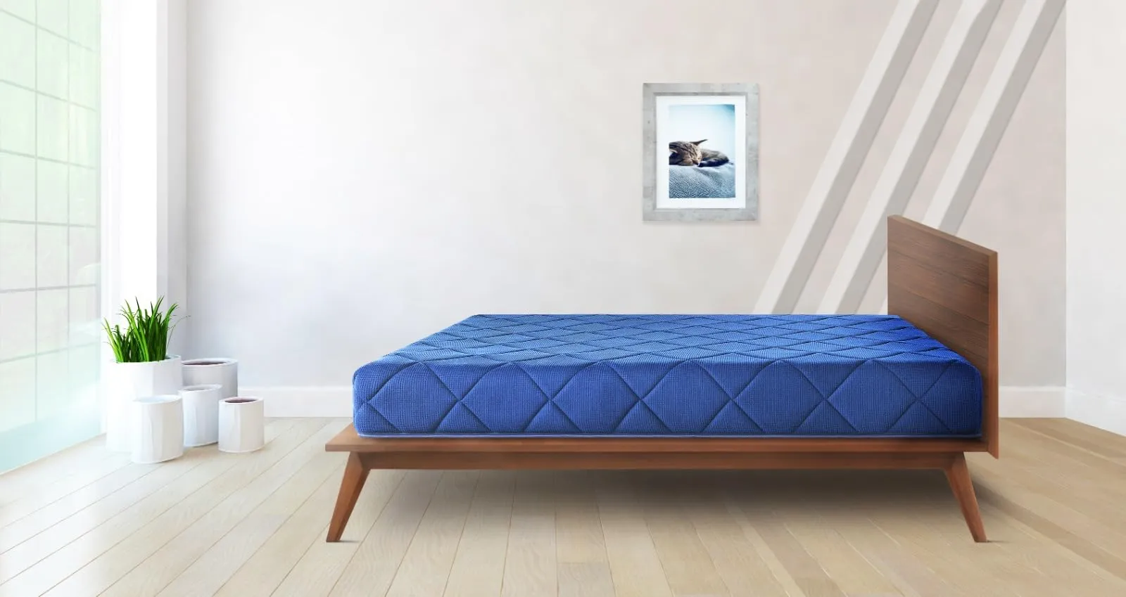 Hypnos Spine Safe 8-inch Single Size Memory Foam Mattress (Navy Blue, 75x30x08)