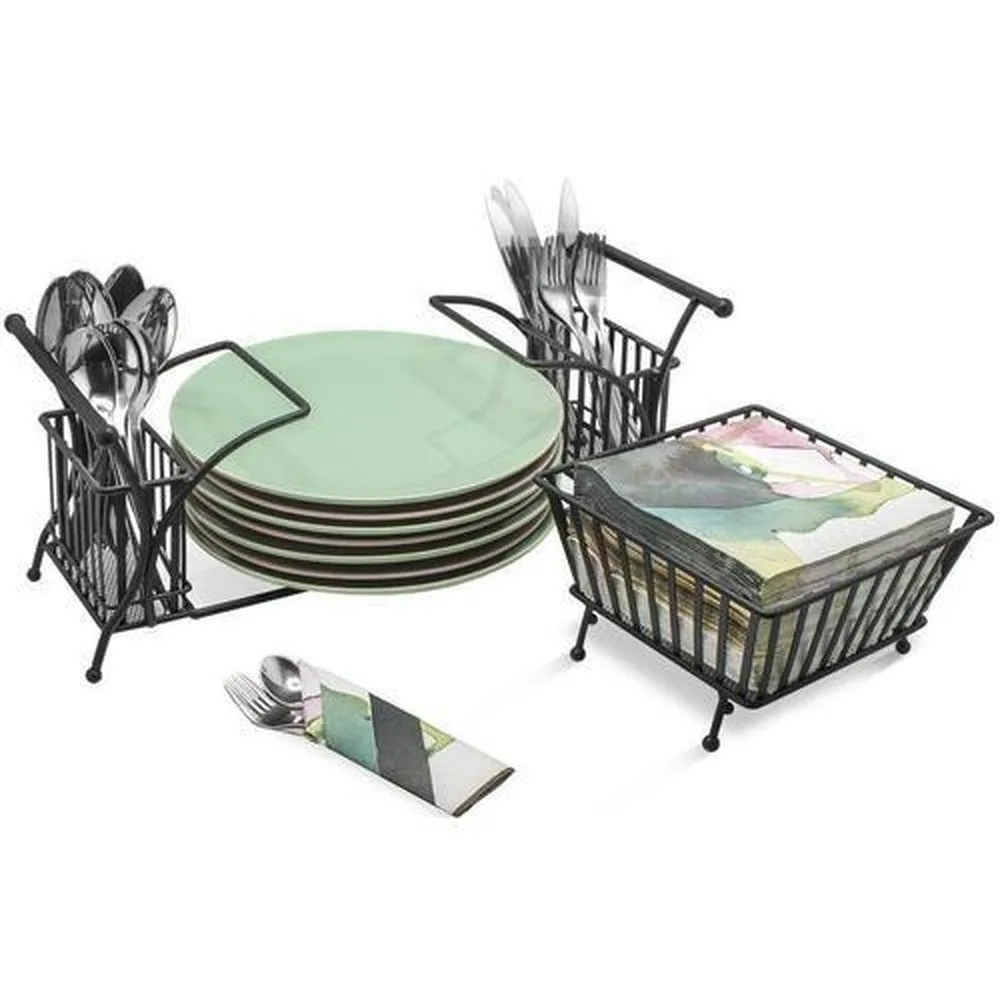 Iron Plate Spoon Stand Multipurpose Tabletop Dish Organizer