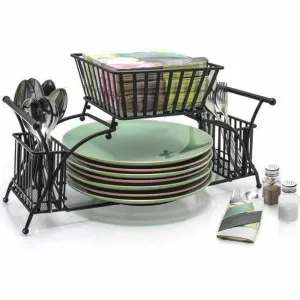 Iron Plate Spoon Stand Multipurpose Tabletop Dish Organizer